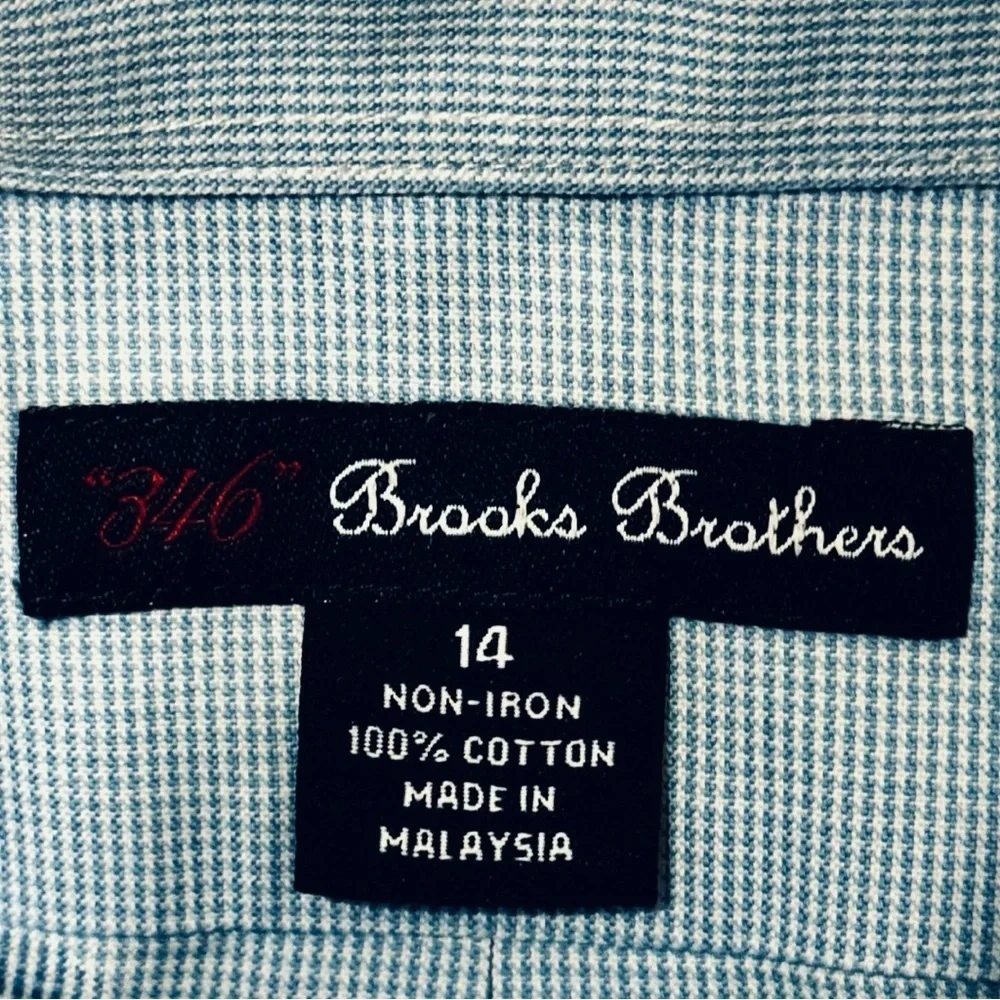Brooks Brothers “346” Boys Micro Gingham Button Down Shirt Size 14